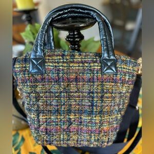 MZ Wallace The Metro Tote® Deluxe - Mini - Gold Multi Tweed Crossbody NWOT $258